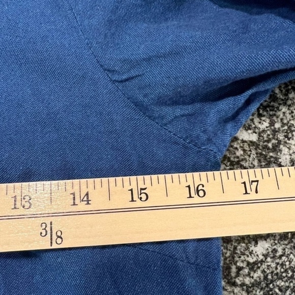 Melange Colour Me 100% Cotton Blue Long Sleeve Dress with Red Bib - Picture 8 of 15